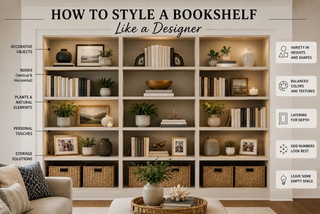How to Style a Bookshelf Like a Designer